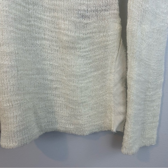 Free People Mountain Song Cream/Ivory Pullover Lightweight Half Button Sweater S - Picture 9 of 12